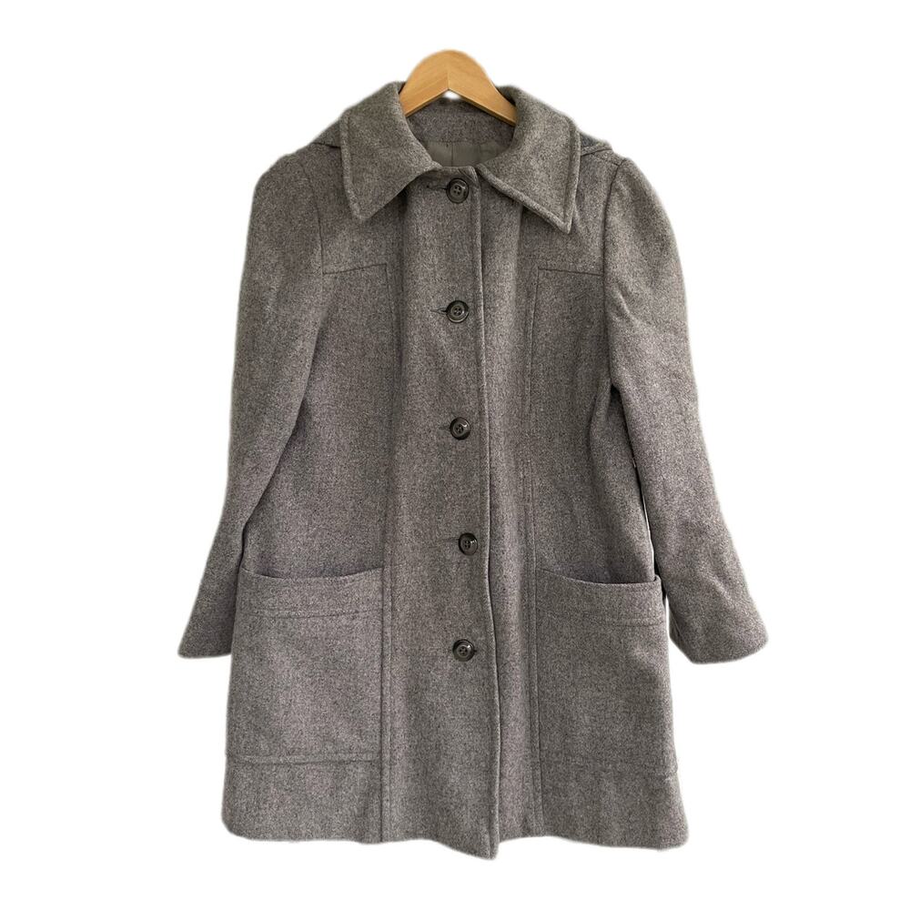 Vintage Sears Fashions 100% Gray Wool Coat Size XS/S